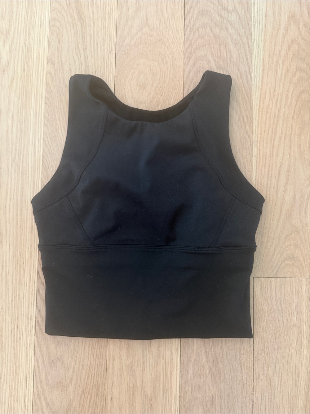 Jo + Jax Black High Neck Cropped Sports Bra Top